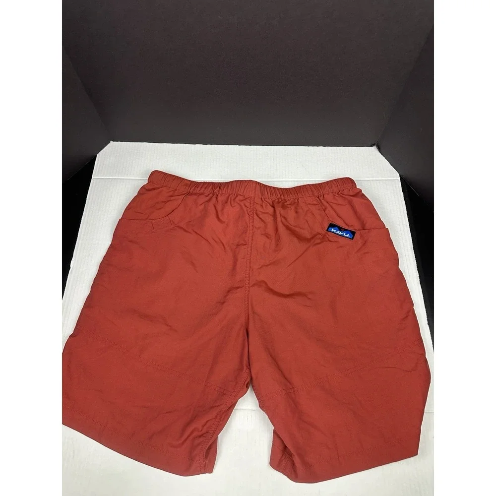 KAVU Belted Hiking Shorts Red (rust Color) Mens XL Elastic Quick-Drying